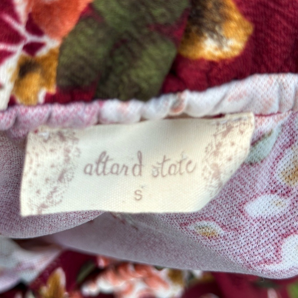 Altar'd State Women's Floral Print Jumpsuit Size Small Burgundy - Picture 6 of 7